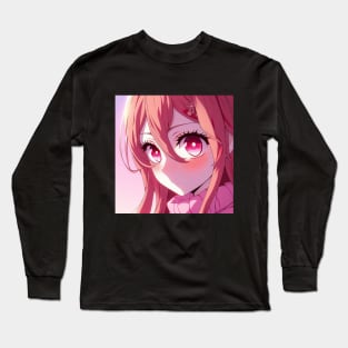 Anime Eyes - Pink Long Sleeve T-Shirt